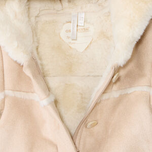 Παλτό από σουέντ και sherpa με εφέ γούνας για μωρό κορίτσι 