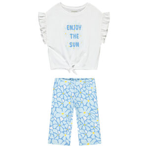 Σύνολο κοντομάνικου μπλουζιού + φαντεζί σορτς για κορίτσι 