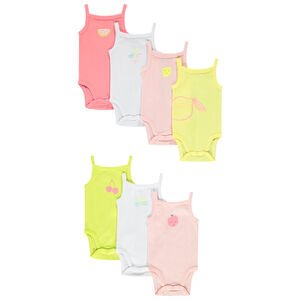 Lot de 7 bodies print fruits pour bébé fille 