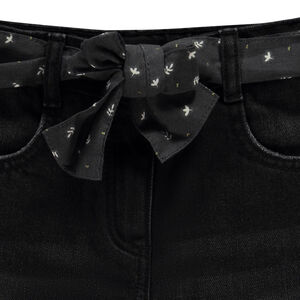 Τζιν από denim σε γραμμή mom fit με ζώνη φουλάρια για κορίτσι 