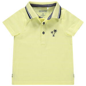 Πολυεστερικό κοντομάνικο polo με κέντημα σε σχέδιο 