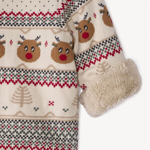 Μακρυμάνικο πλεκτό πουλόβερ με χριστουγεννιάτικο jacquard για μωρό αγόρι 