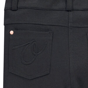 Pantalon milano uni avec empiècements aux genoux fille 