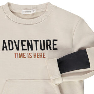 Φούτερ molleton με φαντεζί κέντημα για αγόρι 