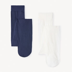 Σέτ από 2 μονόχρωμες λεπτές καλσόν για κορίτσι 