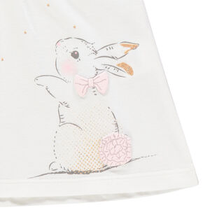 Σύνολο με μπλούζα τύπωμα κουνελιού και ροζ καπρι 