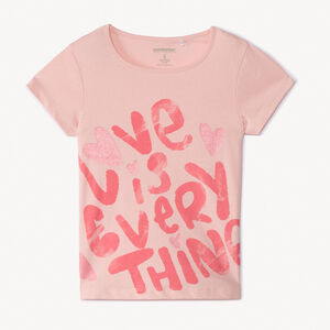 Κοντομάνικο μπλουζάκι jersey με φαντεζί σχέδιο και glitter για κορίτσι 