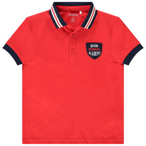 Polo manches courtes fantaisie avec badge brodé pour garçon Main Polo manches courtes fantaisie avec badge brodé pour garçon