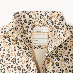 Αμάνικο καπιτονέ μπουφάν με λεοπάρ σχέδιο για κορίτσι 