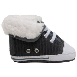 Πάνινα κοτλέ παπούτσια με ρεβέρ από συνθετική γούνα  