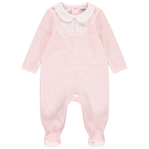 Φορμάκι βελουτέ κοτλέ με γιακά Claudine κέντημα 