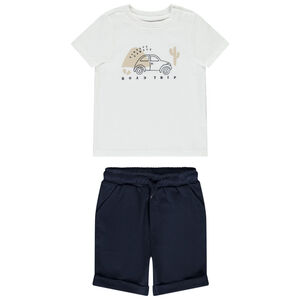 Σετ 2 τμχ. φαντασίας με εκτύπωση αυτοκινήτου για μωρό αγόρι 