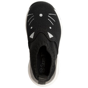 Μπέιμπι παπούτσια από ελαστικό πλεκτό με print γάτα για κορίτσι 