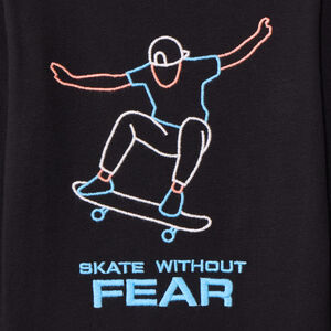Μακρυμάνικο T-shirt με κέντημα skateboard για αγόρι 