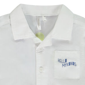 "Χαλαρή κοντομάνικη πουκάμισο με σχέδιο Μύκονος για μωρό αγόρι" 