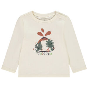 T-shirt μακρυμάνικο με σχέδιο ηφαιστείου και κέντημα για μωρό αγόρι 