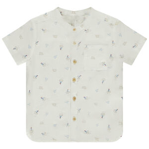 Πουκάμισο κοντομάνικο με σχέδιο ιστιοπλοϊκά για μωρό αγόρι 