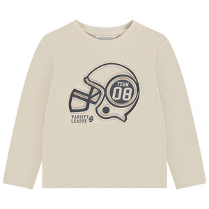 Μακρυμάνικο μπλουζάκι με φαντεζί σχέδιο σε ανάγλυφο για αγόρι 