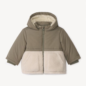 Doudoune bi-matière avec sherpa bouclette pour bébé garçon  Main Doudoune bi-matière avec sherpa bouclette pour bébé garçon