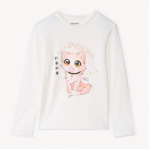T-shirt manches longues print animé Manga pour fille  