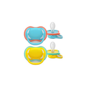 Σετ Σιλικονούχες Πιπίλες 2 τμχ Για 18+ Μηνών Ultra Air Yellow / Blue Philips Avent  