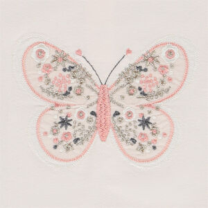 Κοντομάνικο μπλουζάκι με κέντημα πεταλούδα για bebe κορίτσι 