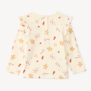 Ensemble 2 pièces bébé fille en jersey imprimé Noël 
