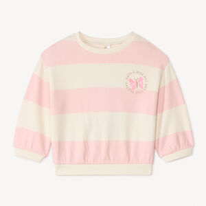 Φούτερ oversized με ρίγες και κεντημένα για κορίτσια μωρά 