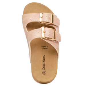 Σανδάλια ροζ με διπλές αγκράφες για κορίτσι 