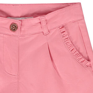 Σορτς από twill με φουσκωτές τσέπες για κορίτσι 