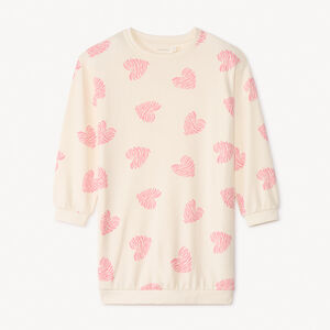 Φόρεμα φούτερ με σχέδιο καρδιές για κορίτσι 