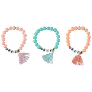 Σετ από 3 φανταχτερά βραχιόλια με πομ πομ για κορίτσι 