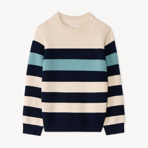 Πλεκτό φανελένιο πουλόβερ με ρίγες για αγόρια 