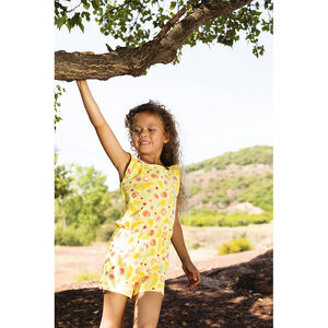 Combishort imprimé à manches volantées pour fille Main Combishort imprimé à manches volantées pour fille