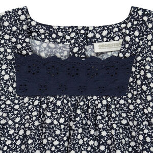 Τουνίκ με λουλούδια και αγγλική κεντητική για κορίτσι 