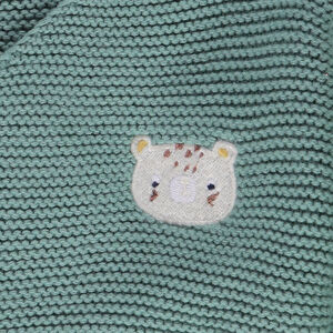 Ζακέτα πλεκτή garter stitch effet cache-καρδιά με τίγρη κέντημα για bebe αγόρι 