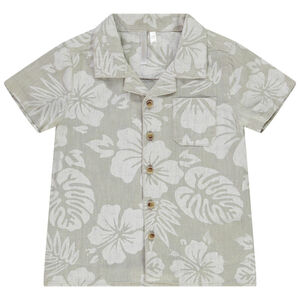 Κοντομάνικο πουκάμισο με φυτικό σχέδιο για μωρό αγόρι 