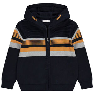 Ζακέτα με κουκούλα από φαντεζί πλεκτό για αγόρι 
