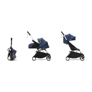 Poussette Stokke® YOYO³ de la naissance à 3 ans - cadre blanc/bleu Air France  Main Poussette Stokke® YOYO³ de la naissance à 3 ans - cadre blanc/bleu Air France