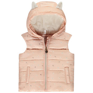 Αμάνικο μπουφάν με σχέδιο λουλούδια για μωρό κορίτσι 