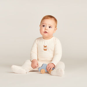 Βρεφικό φορμάκι με σχέδιο αλόγου σε καρώ ύφασμα. 