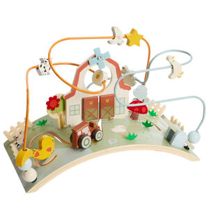 Πίνακας δραστηριοτήτων από ξύλο με σπείρες Φάρμα 