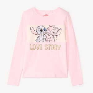T-shirt à manches longues Stitch & Angel Disney pour fille 