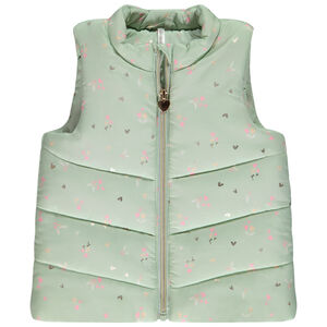 Αμάνικο μπουφάν με σχέδιο λουλούδια/καρδιές για bebe κορίτσι 