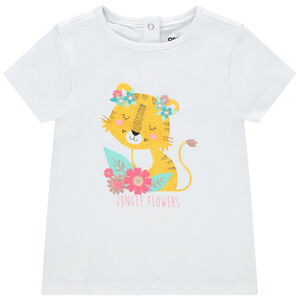 T-shirt κοντομάνικο με οργανικό βαμβάκι και φαντεζί σχέδιο 
