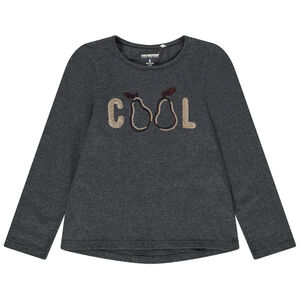 T-shirt manches longues en jersey fantaisie pour fille Main T-shirt manches longues en jersey fantaisie pour fille