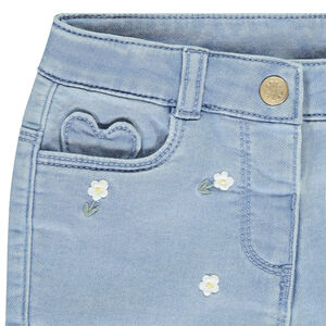 Σορτς denim με φαντεζί κέντημα για bebe κορίτσι  Main Σορτς denim με φαντεζί κέντημα για bebe κορίτσι