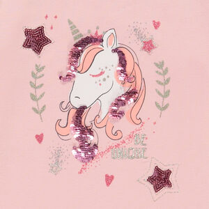 T-shirt μακρυμάνικο με φαντεζί σχέδιο και παγιέτες για κορίτσι 