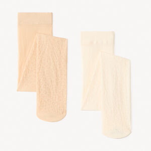 Lot de 2 collants fins motif léopard pour bébé fille 