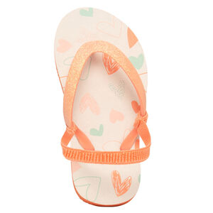 Σαγιονάρες με glitter print καρδιές για κορίτσι με λουράκι ανάλογα με την ηλικία 